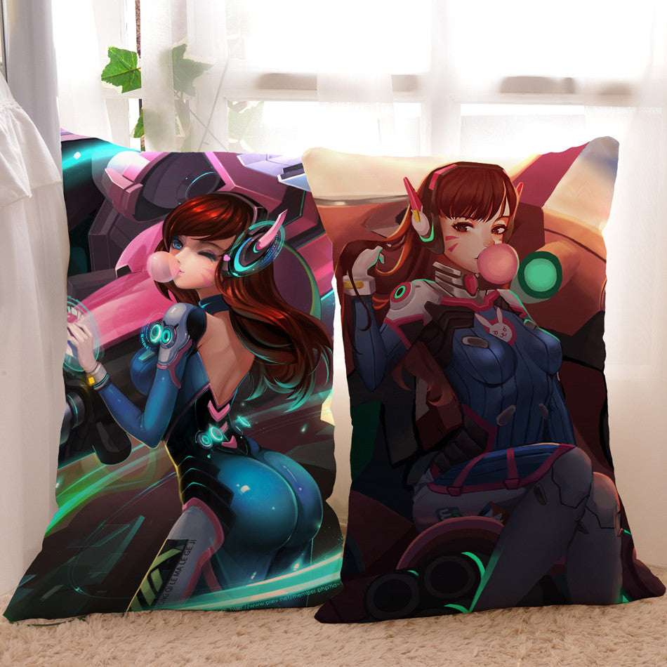 Overwatch D.VA Double-faced Patterns Rectangle Pillow Cushion/Pillow C –  icoshero