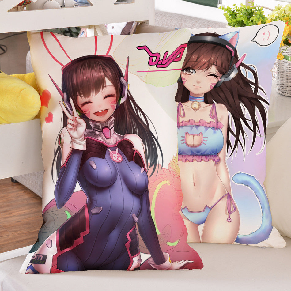 Overwatch D.VA Double-faced Patterns Rectangle Pillow Cushion/Pillow C –  icoshero