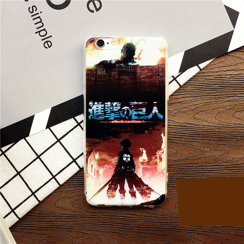 Attack on Titan Printed IPhone case Transparent Silicone Phone Shell IPhone 6/6s,6p/6sp,7,7p - icoshero