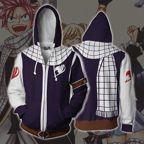 Fairy Tail Natsu Cosplay Zip Up Hoodie MZH559 - icoshero